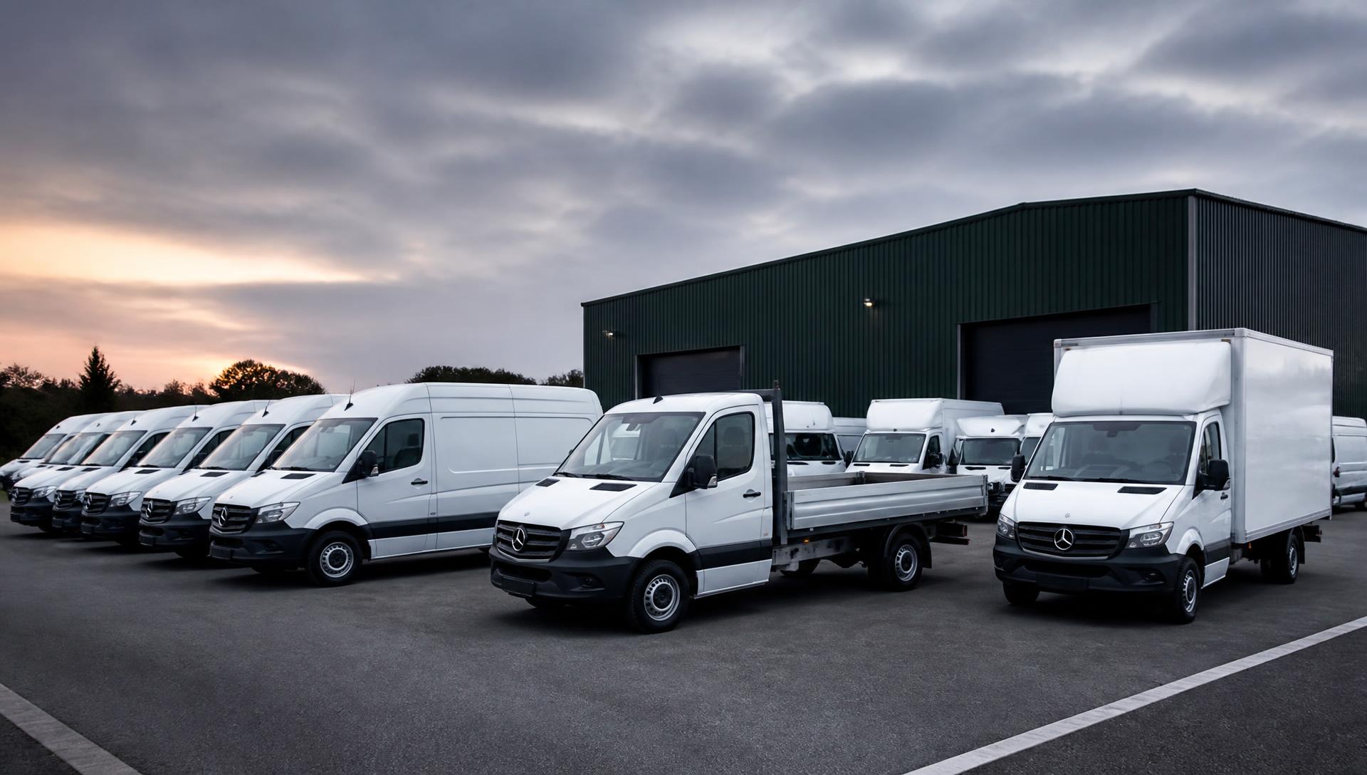 Mercedes-Benz Sprinter Nutzfahrzeuge auf dem Hof von Auto-wp
